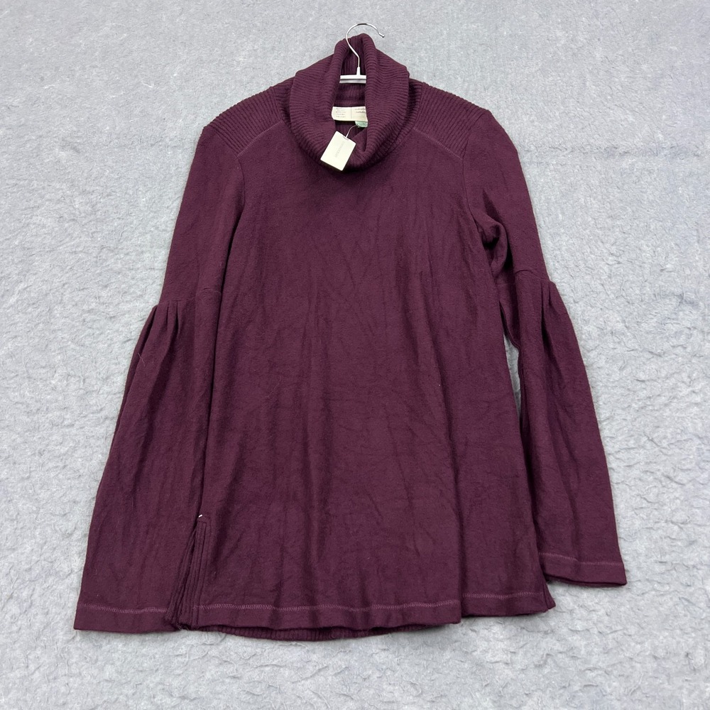 NEW Anthropologie Saturday Sunday Rachel Sweater Women's XS Plum Flare Cowl Top